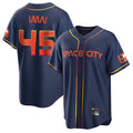 H.Astros #45 Tatsuya Imai Player Navy City Connect Home Game Edoa Stitched Jerseys