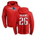 NE.Patriots #26 Hassan Haskins Player Red LOGO Pullover Hoodies Home Game Edoa Stitched Jerseys