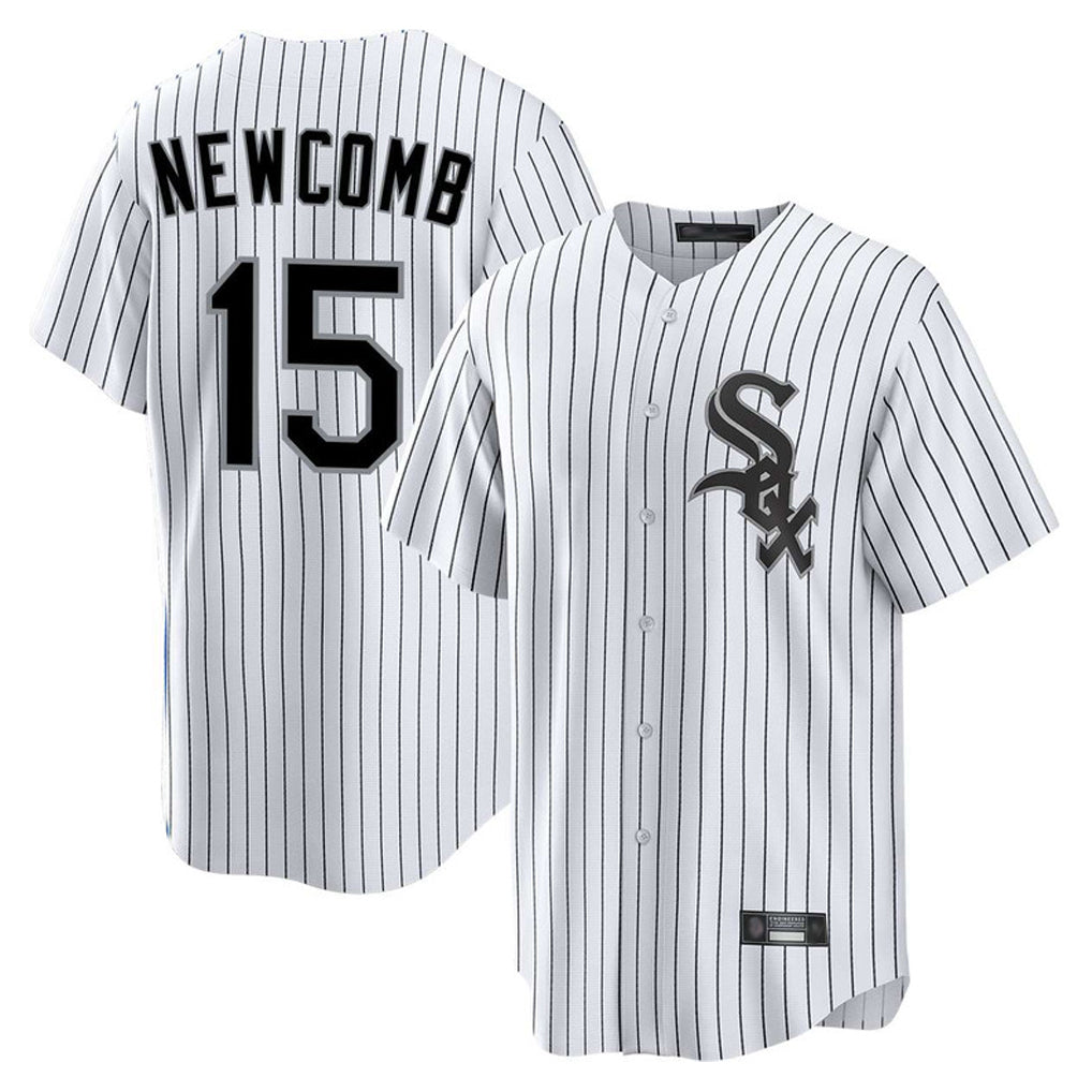 C.White Sox #15 Sean Newcomb Player White Stripe Home Game Edoa Stitched Jerseys