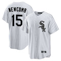 C.White Sox #15 Sean Newcomb Player White Stripe Home Game Edoa Stitched Jerseys
