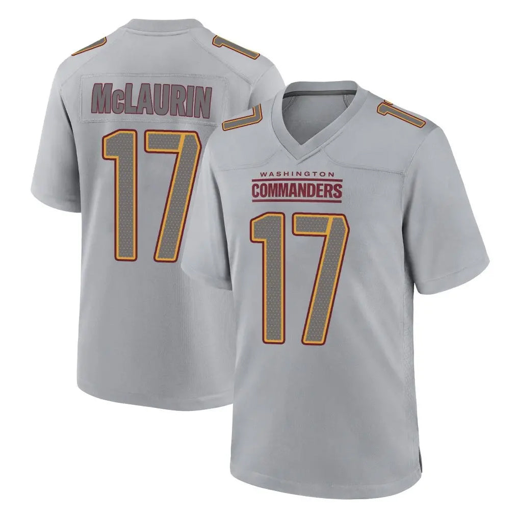 W.Commanders #17 Terry Mclaurin Player Gray Atmosphere Fashion Home Game Edoa Stitched Jerseys