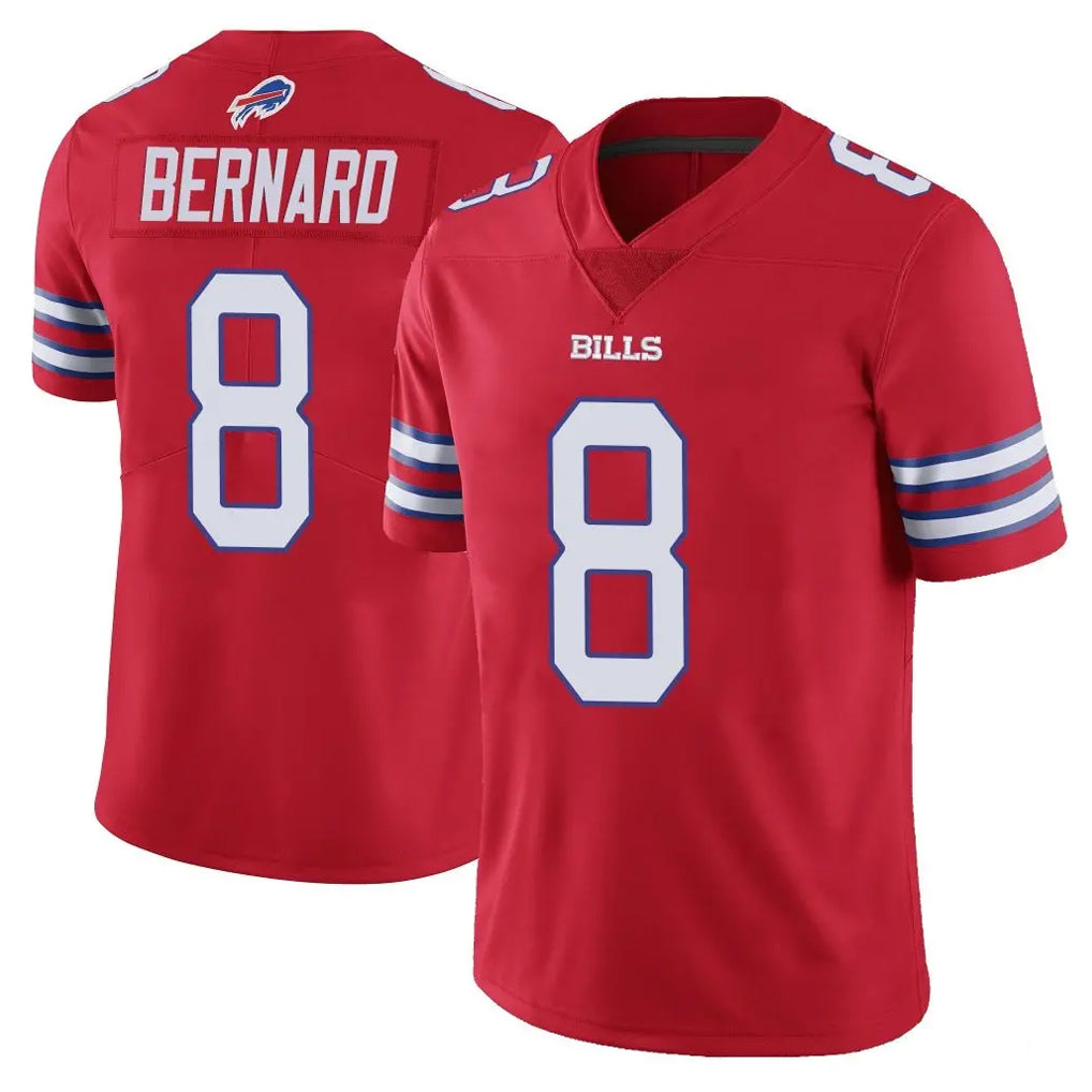 B.Bills #8 Terrel Bernard Player Red Vapor Untouchable Limited Edoa Stitched Jerseys