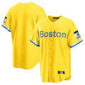 B.Red Sox ## Red Sox Blank Player Yellow Home Game Edoa Stitched Jerseys