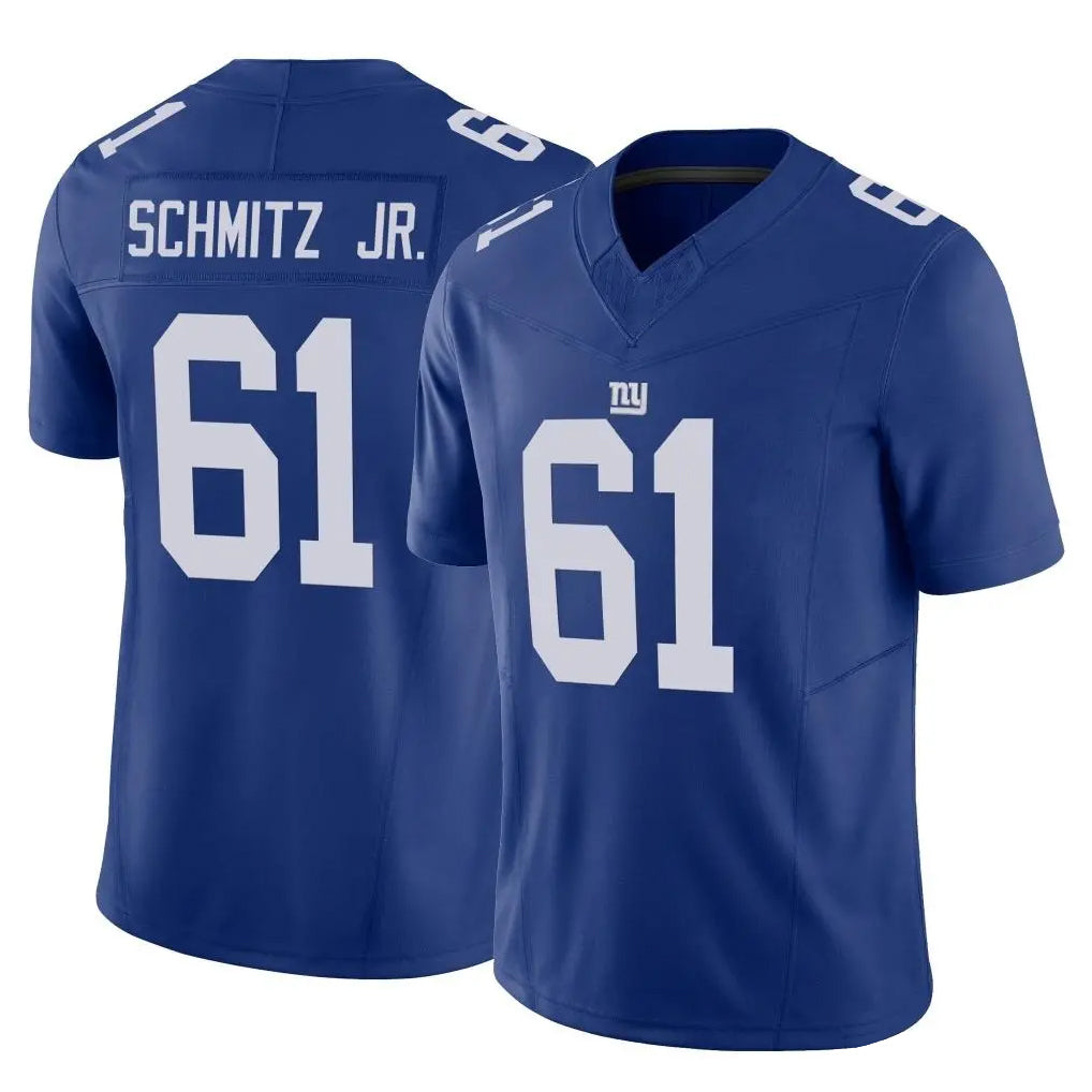 NY.Giants #61 John Michael Schmitz Jr. Player Royal Limited Vapor F.U.S.E. Home Game Edoa Stitched Jerseys