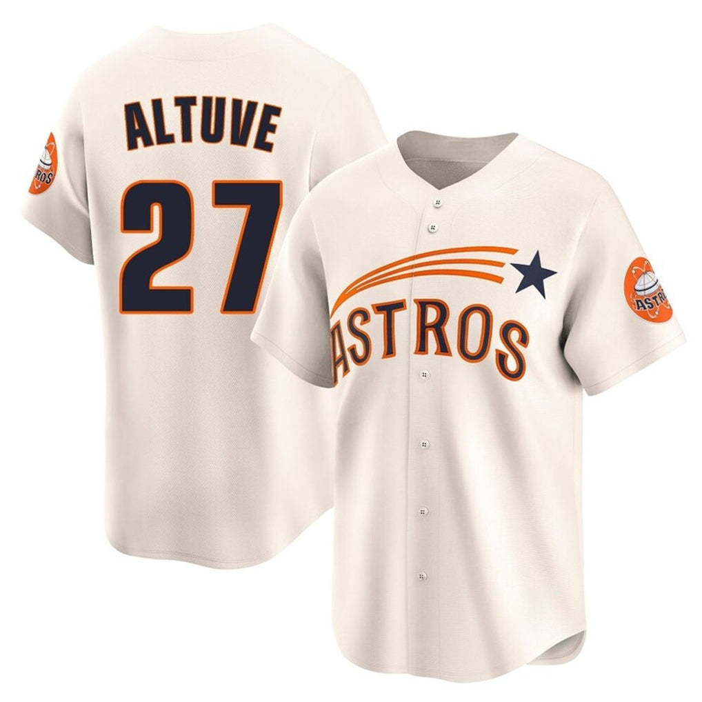 H.Astros #27 Jose Altuve Player Cream Throwback Cooperstown Collection Limited Edoa Stitched Jerseys