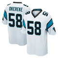 C.Panthers #58 Bobby Okereke Player White Game Edoa Stitched Jerseys
