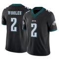 P.Eagles #2 Riq Woolen Player Black Limited Vapor F.U.S.E. Home Game Edoa Stitched Jerseys