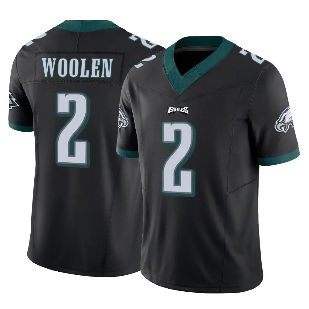 P.Eagles #2 Riq Woolen Player Black Limited Vapor F.U.S.E. Home Game Edoa Stitched Jerseys