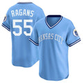 KC.Royals #55 Cole Ragans Player Light Blue Limited Throwback Cooperstown Collection T-shirt Edoa Stitched Jerseys