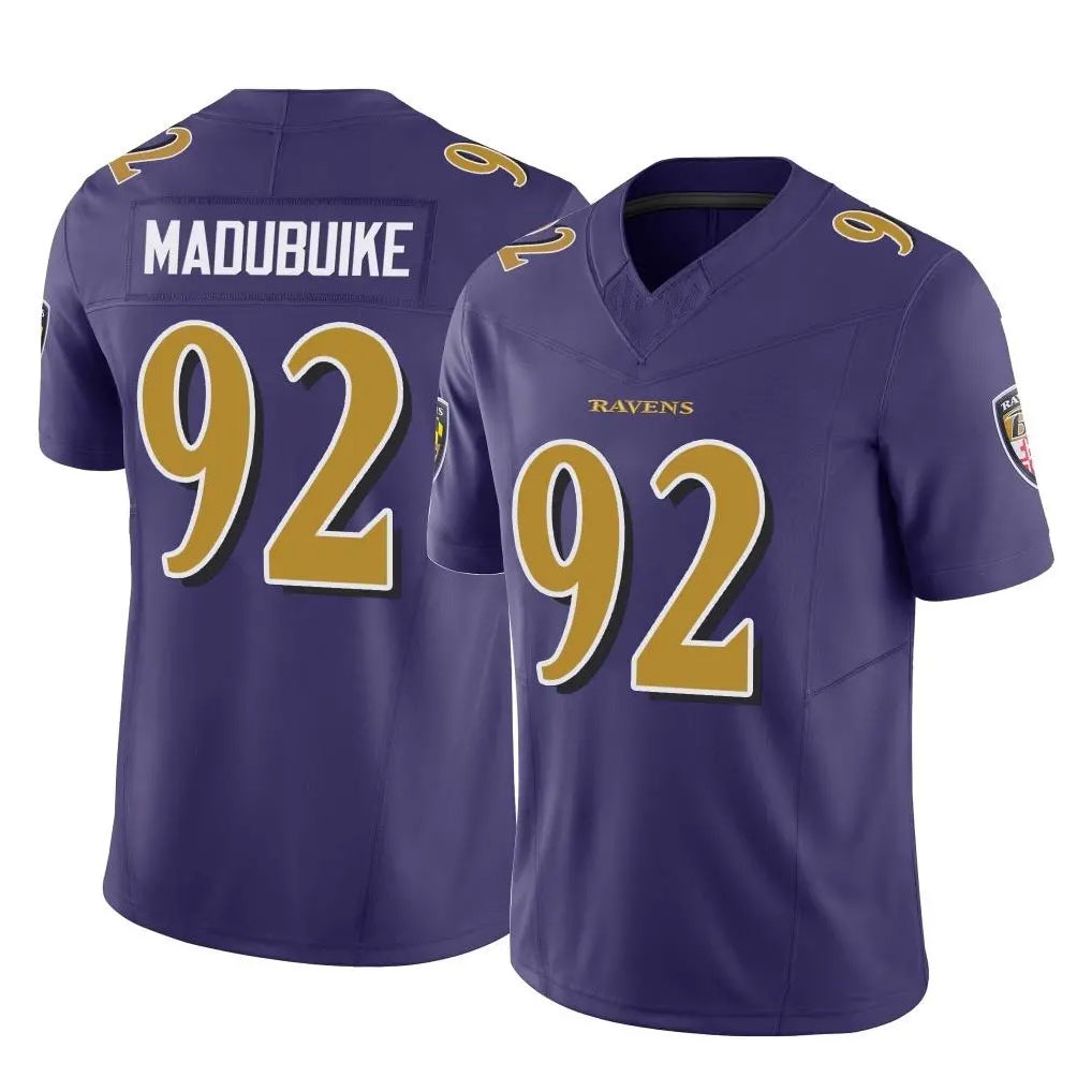 B.Ravens #92 Nnamdi Madubuike Player Purple Vapor F.U.S.E. Limited Edoa Stitched Jerseys