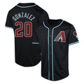 A.Diamondbacks #20 Luis Gonzalez Player Black Fashion Out Home Game Edoa Stitched Jerseys