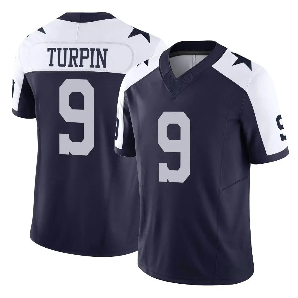 D.Cowboys #9 KaVontae Turpin Player Navy-White Limited Alternate Vapor F.U.S.E. Home Game Edoa Stitched Jerseys