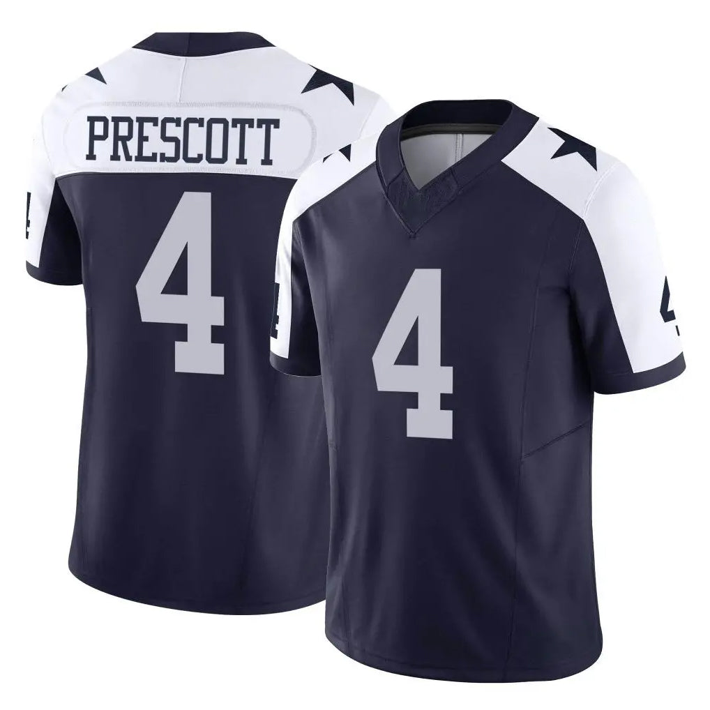 D.Cowboys #4 Dak Prescott Player Navy-White Limited Alternate Vapor F.U.S.E. Home Game Edoa Stitched Jerseys