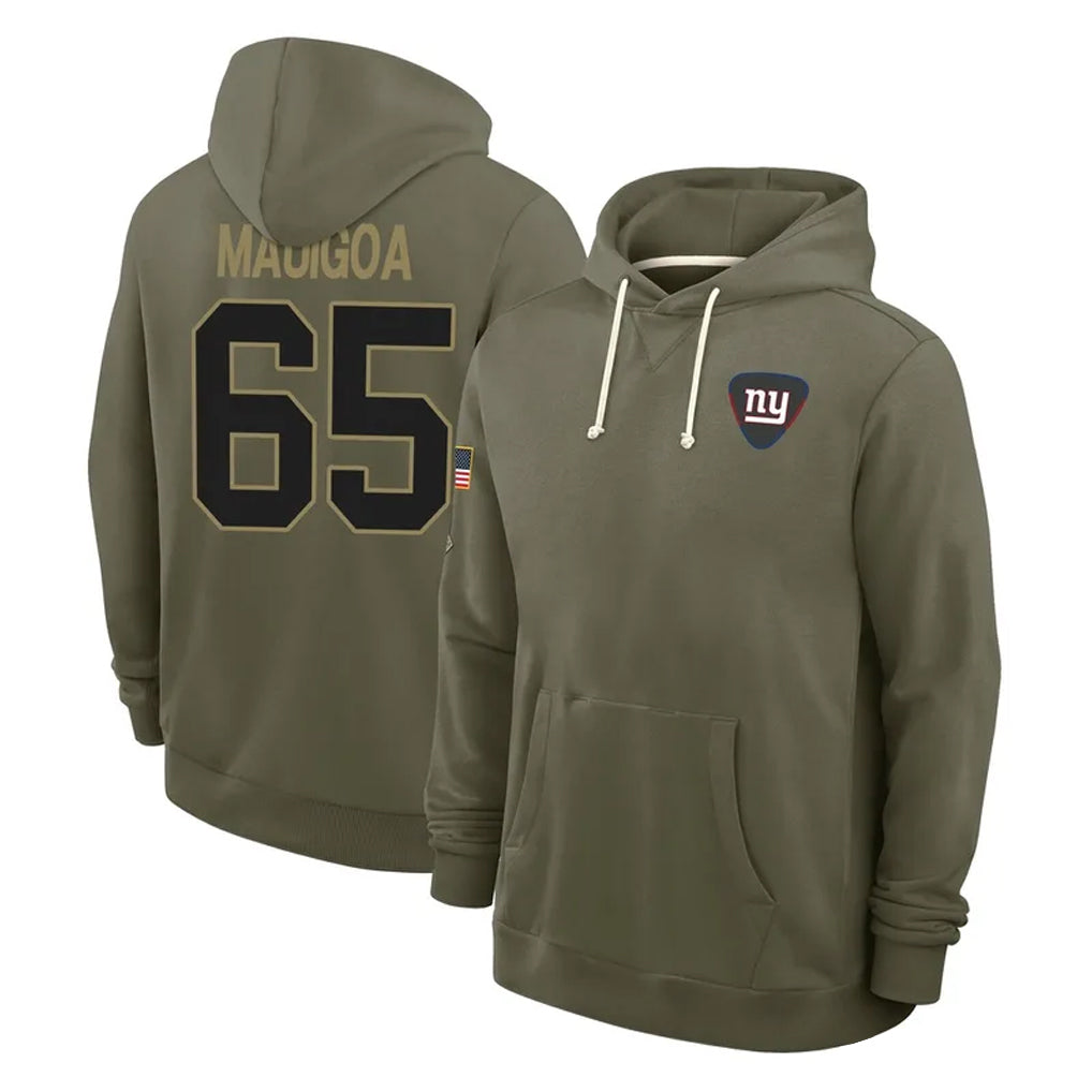 NY.Giants #65 Francis Mauigoa Player Olive Salute to Service Pullover Hoodies Limited Edoa Stitched Jerseys