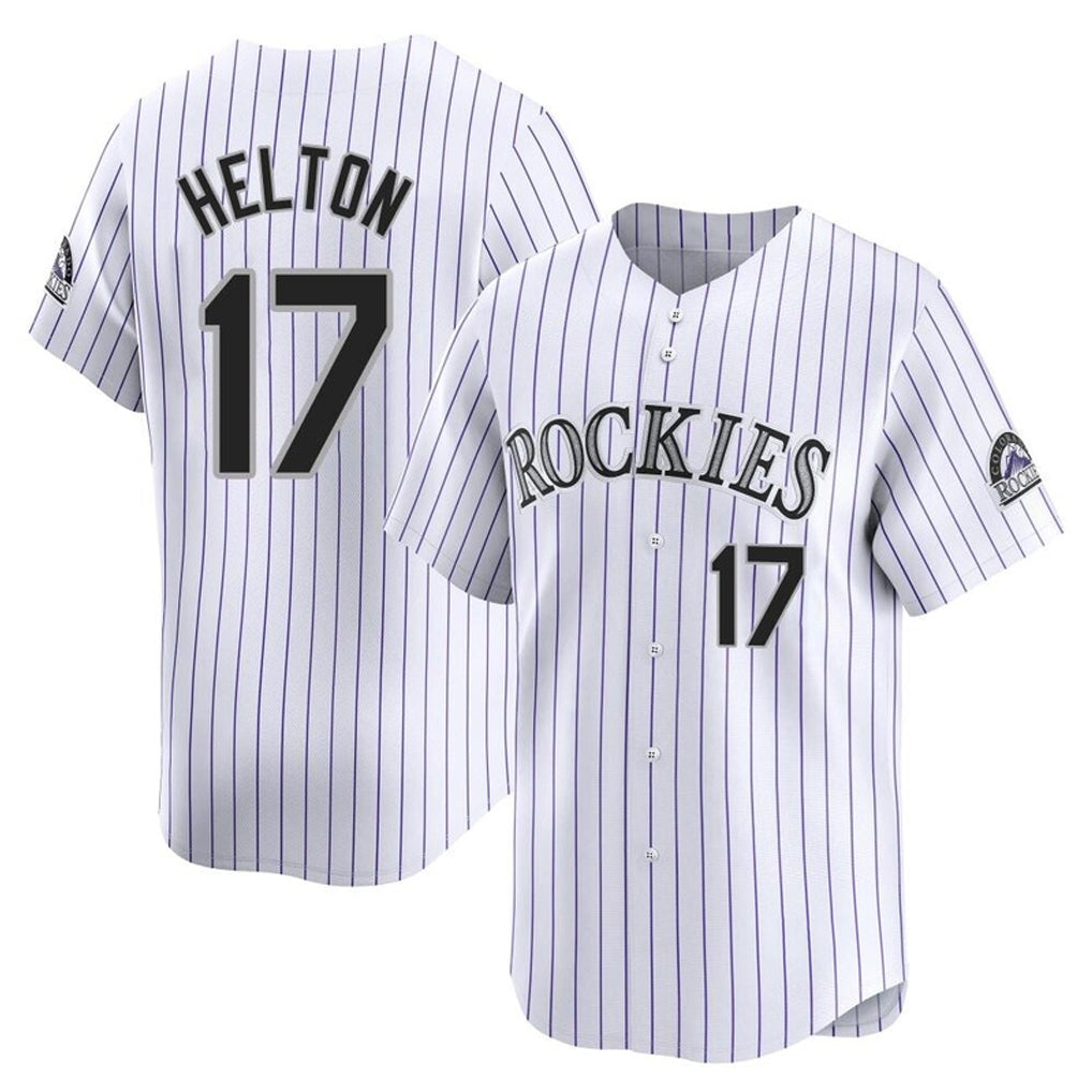 C.Rockies #17 Todd Helton Player White Limited Home Edoa Stitched Jerseys