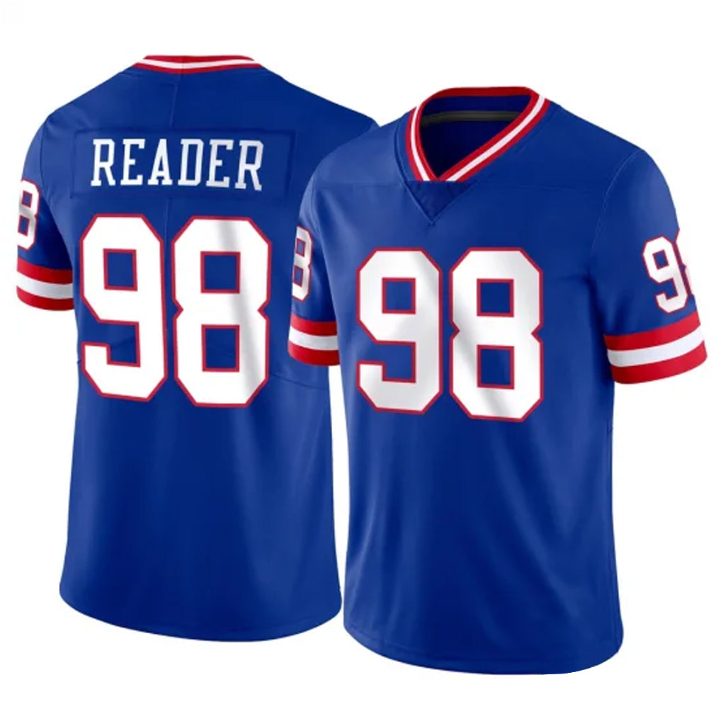 NY.Giants #98 DJ Reader Player Royal Classic Vapor Home Game Edoa Stitched Jerseys