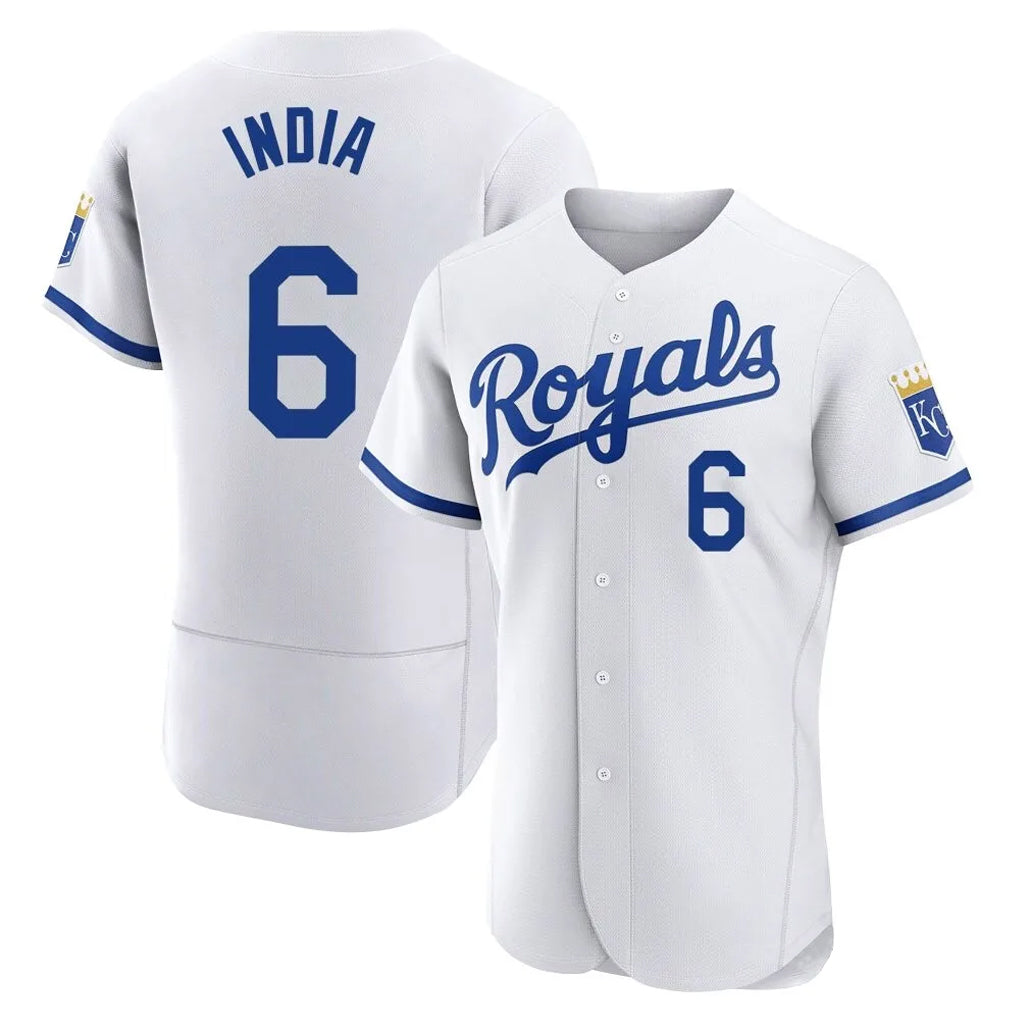 KC.Royals #6 Jonathan India Player White Limited Elite Home Game Edoa Stitched Jerseys