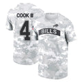 B.Bills #4 James Cook III Player Arctic Camo Salute to Service T-Shirt Hoodies Edoa Stitched Jerseys