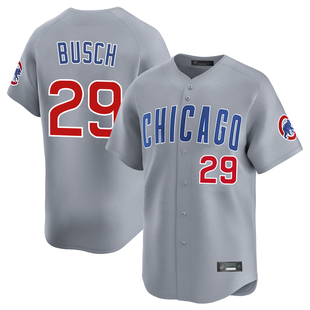 C.Cubs #29 Michael Busch Player Gray Road Limited Home Edoa Stitched Jerseys