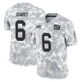 NY.Giants #6 Jaxson Dart Player Arctic Camo Salute To Service Limited Game Edoa Stitched Jerseys