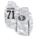 SF.49ers #71 Trent Williams Player Arctic Camo Limited Salute to Service Pullover Hoodies Game Edoa Stitched Jerseys