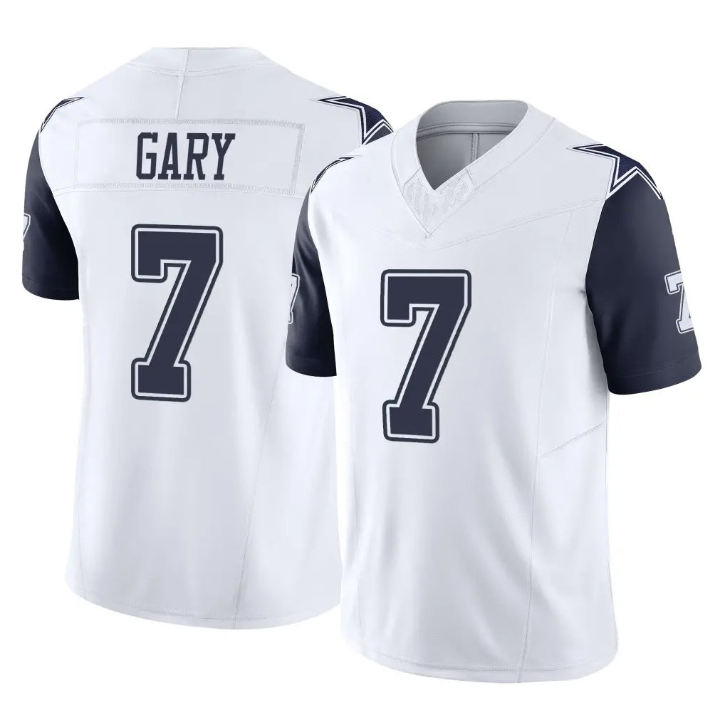D.Cowboys #7 Rashan Gary Player White-Navy Limited Vapor F.U.S.E. Home Game Edoa Stitched Jerseys