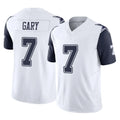 D.Cowboys #7 Rashan Gary Player White-Navy Limited Vapor F.U.S.E. Home Game Edoa Stitched Jerseys