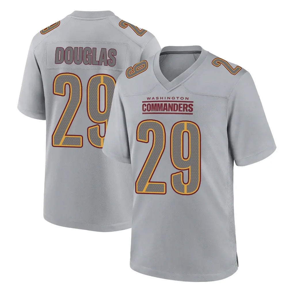 W.Commanders #29 Rasul Douglas Player Gray Atmosphere Fashion Home Game Edoa Stitched Jerseys