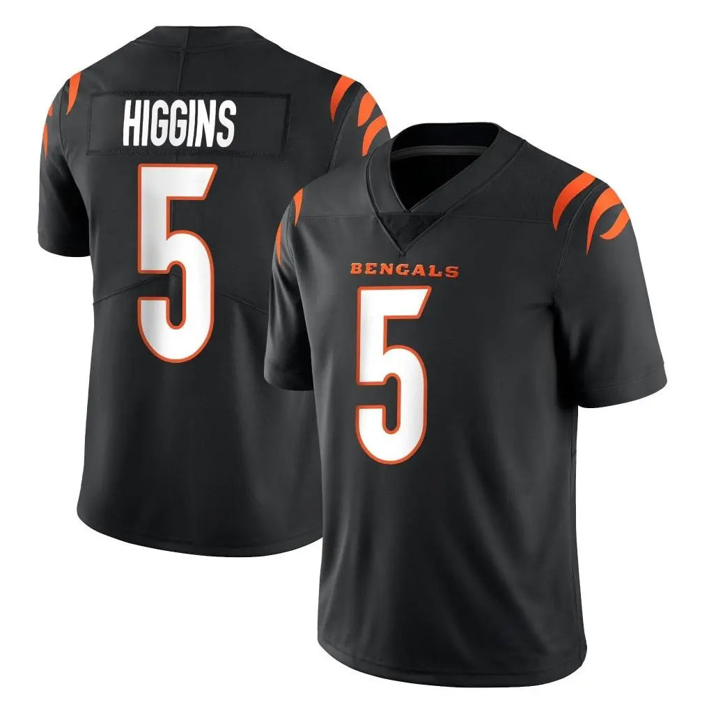 C.Bengals #5 Tee Higgins Player Black Vapor Untouchable Limited Home Game Edoa Stitched Jerseys