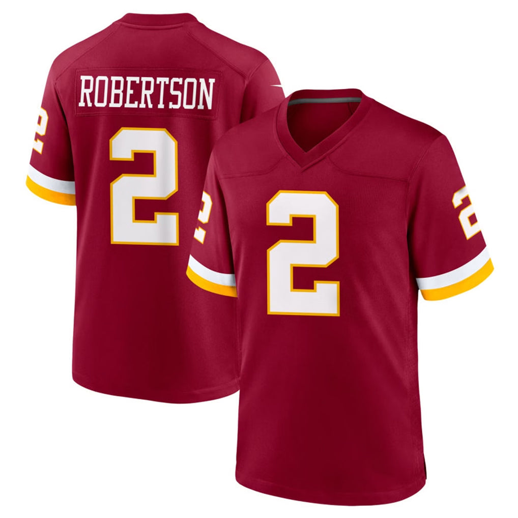W.Commanders #2 Amik Robertson Player Burgundy Game Home Edoa Stitched Jerseys