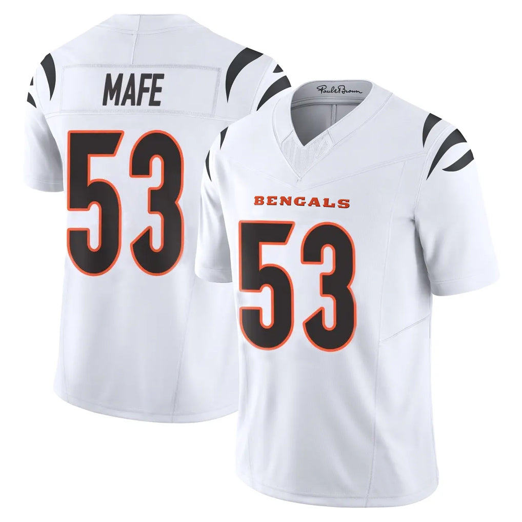 C.Bengals #53 Boye Mafe Player White Vapor F.U.S.E. Limited Home Game Edoa Stitched Jerseys
