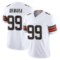 C.Browns #99 Julian Okwara Player White Vapor F.U.S.E. Limited Home Game Edoa Stitched Jerseys