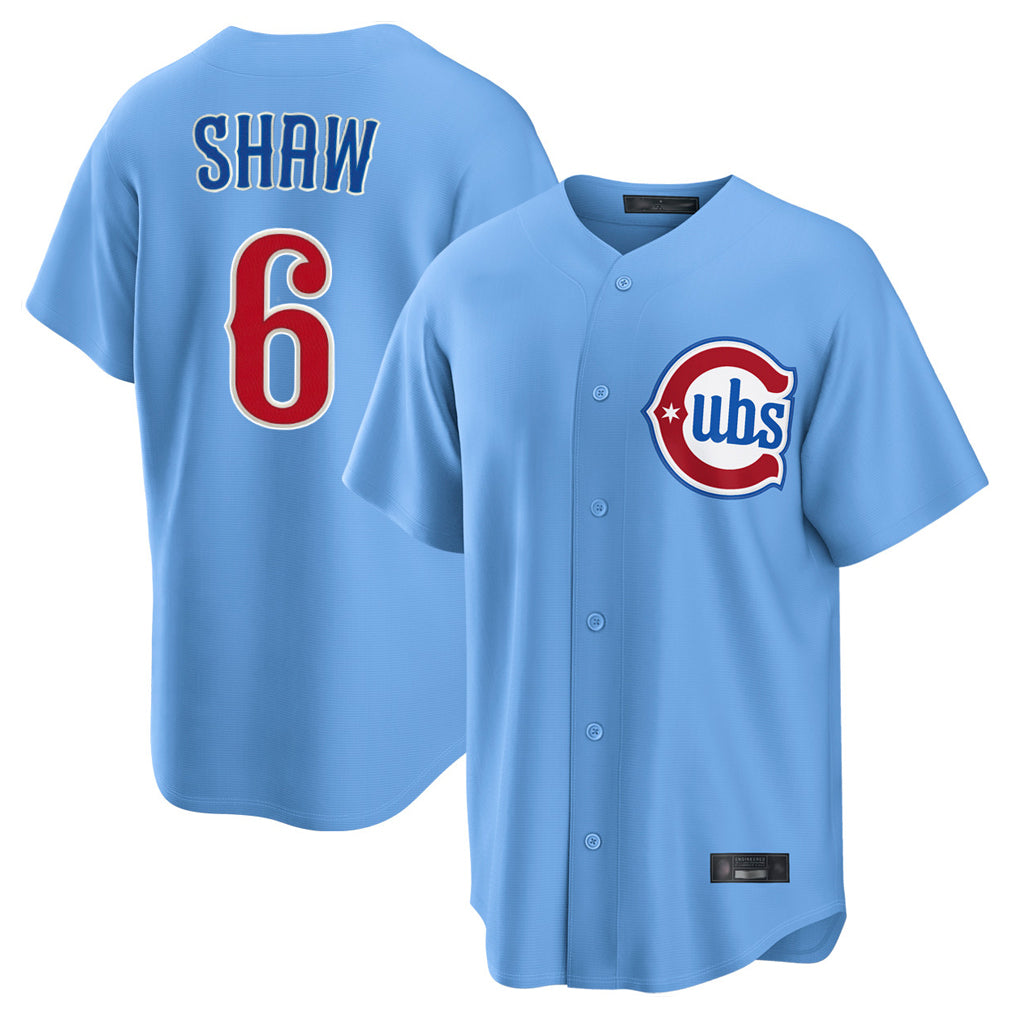 C.Cubs #6 Matt Shaw Player Light Blue Home Game Edoa Stitched Jerseys