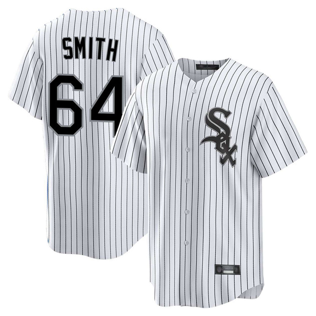 C.White Sox #64 Shane Smith Player White Stripe Home Game Edoa Stitched Jerseys