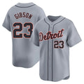 D.Tigers #23 Kirk Gibson Player Gray Home Limited Edoa Stitched Jerseys