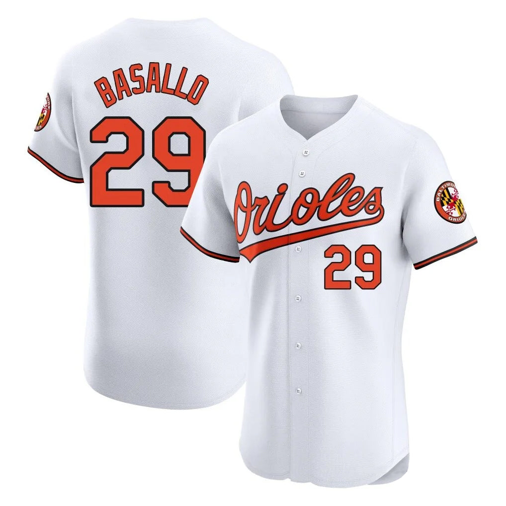 B.Orioles #29 Samuel Basallo Player White Limited Elite Home Game Edoa Stitched Jerseys
