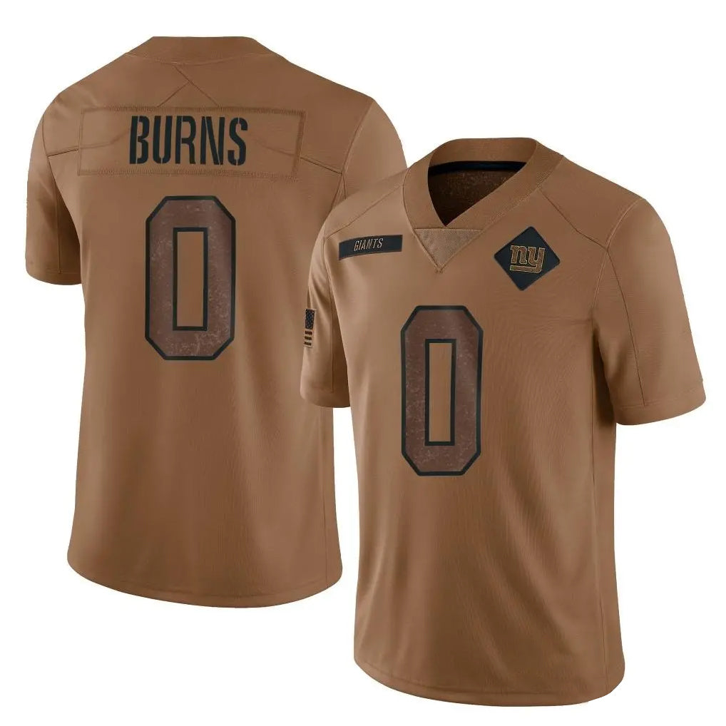 NY.Giants #0 Brian Burns Player Brown Salute To Service Limited Edoa Stitched Jerseys
