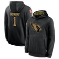 A.Cardinals #1 Kyler Murray Player Black Salute to Service Limited Hoodies Edoa Stitched Jerseys
