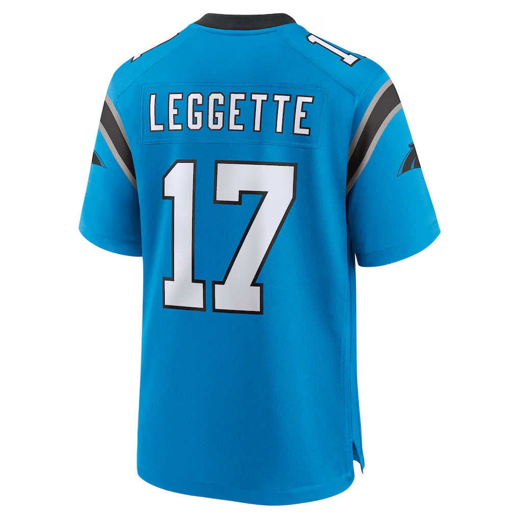 C.Panthers #17 Xavier Legette Player Blue Home Game Edoa Stitched Jerseys