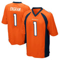 D.Broncos #1 Evan Engram Player Orange Color Home Game Edoa Stitched Jerseys