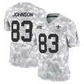 NO.Saints #83 Juwan Johnson Player Arctic Camo Salute To Service Limited Game Edoa Stitched Jerseys