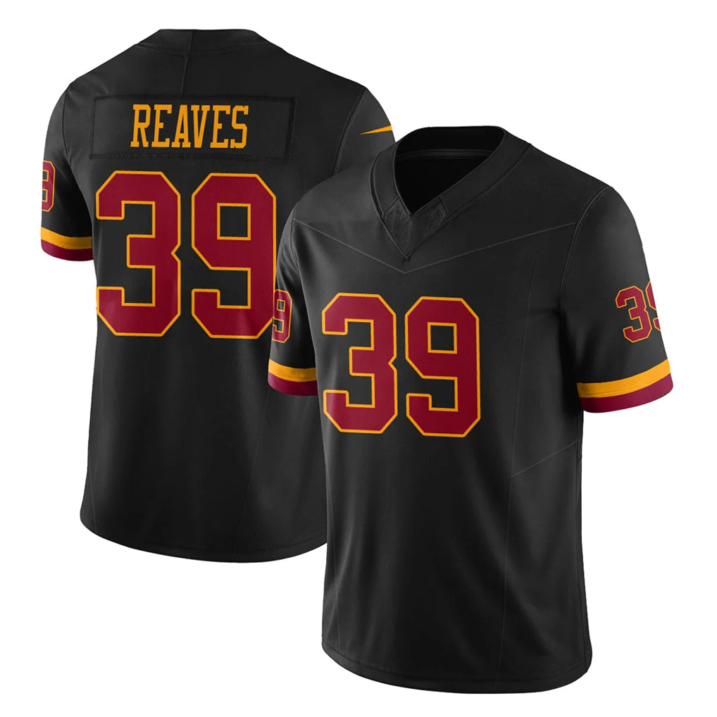 W.Commanders #39 Jeremy Reaves Player Black Limited Vapor Home Game Edoa Stitched Jerseys