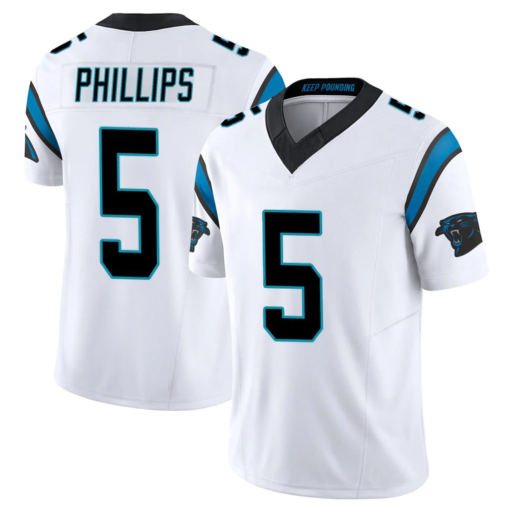 C.Panthers #5 Jaelan Phillips Player White Vapor F.U.S.E. Limited Home Game Edoa Stitched Jerseys