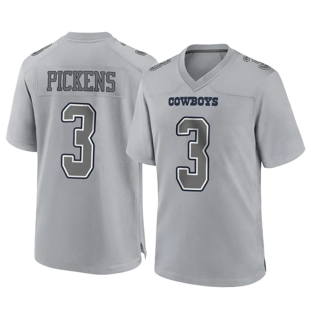 D.Cowboys #3 George Pickens Player Gray Atmosphere Fashion Home Game Edoa Stitched Jerseys