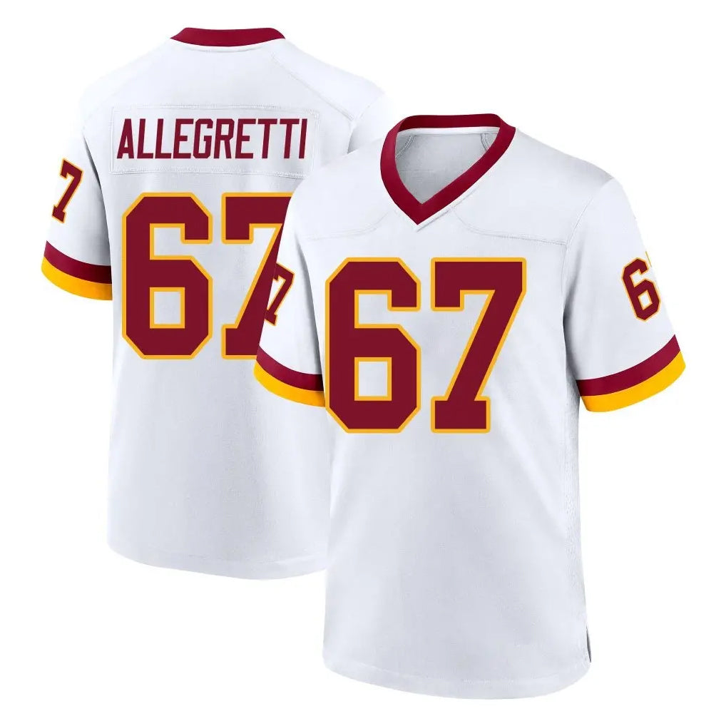 W.Commanders #67 Nick Allegretti Player White Home Game Edoa Stitched Jerseys