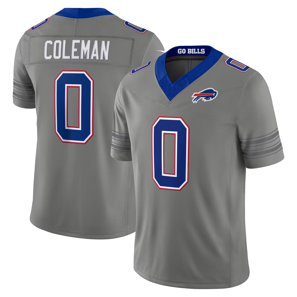 B.Bills #0 Keon Coleman Player Gray Limited Nickel City Home Game Edoa Stitched Jerseys