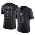 NY.Giants #21 Paulson Adebo Player Black Limited Reflective Home Game Edoa Stitched Jerseys