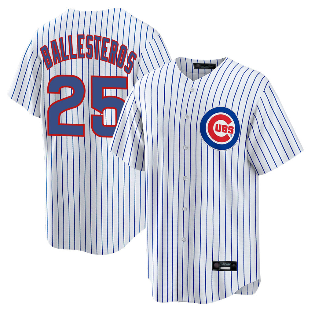 C.Cubs #25 Mois¨¦s Ballesteros Player White Game Home Edoa Stitched Jerseys