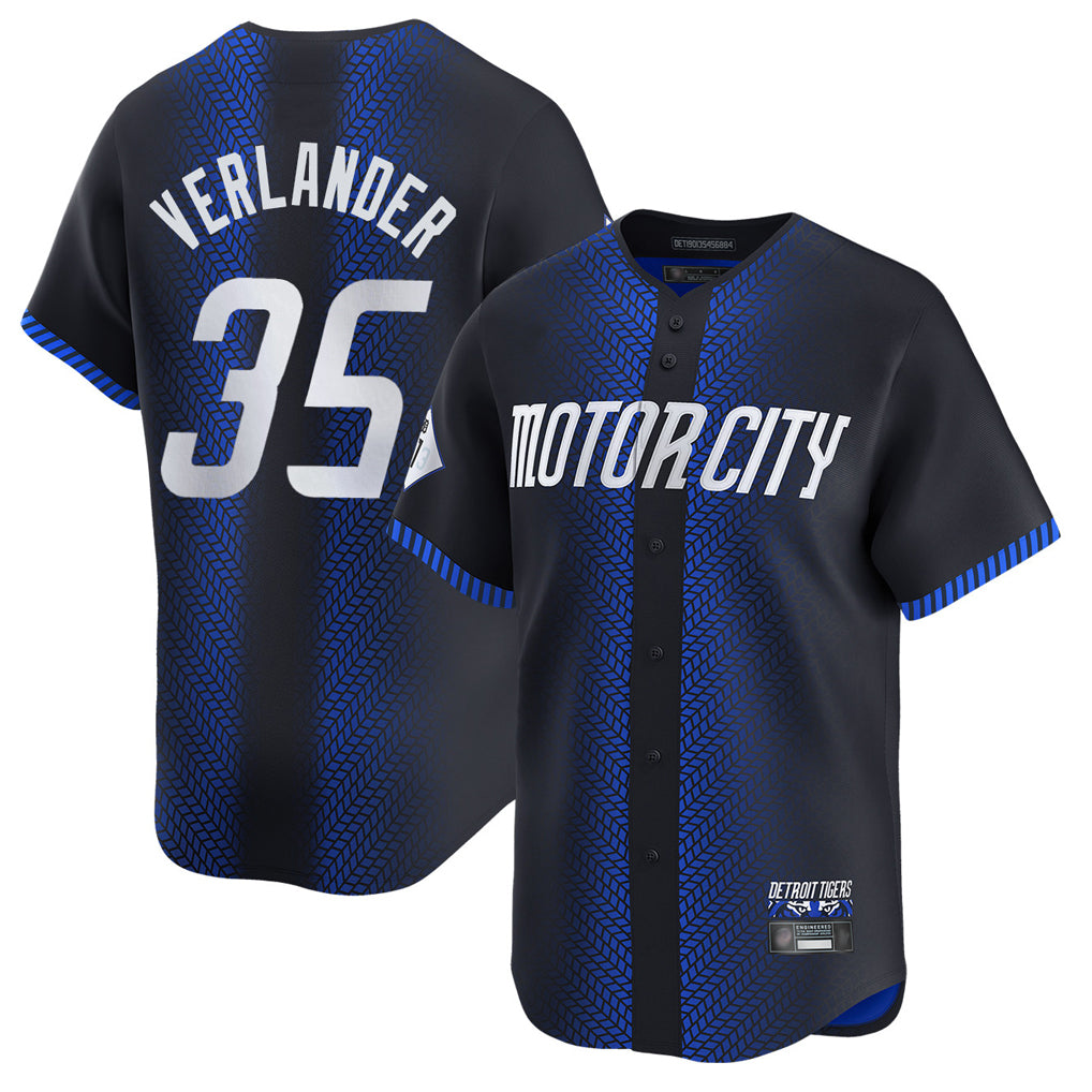 D.Tigers #35 Justin Verlander Player Navy City Connect Home Limited Edoa Stitched Jerseys