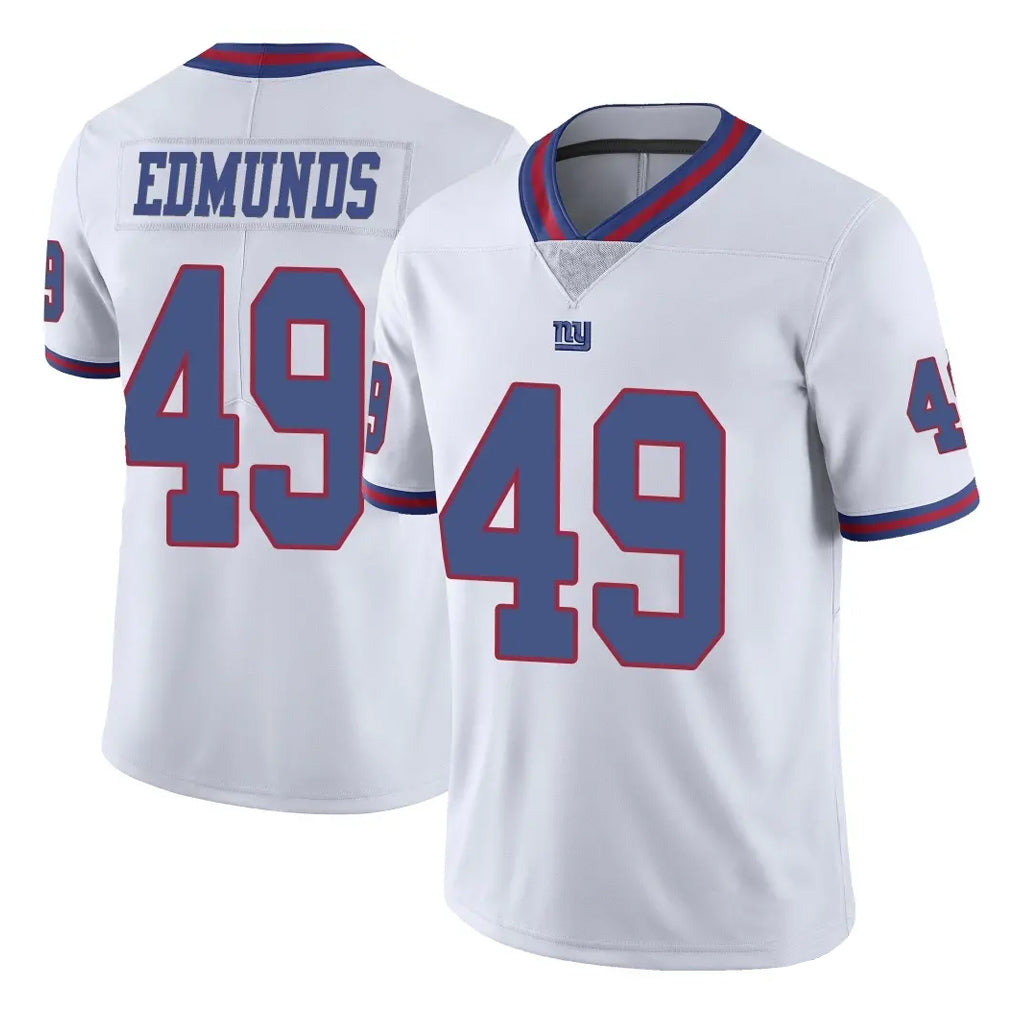 NY.Giants #49 Tremaine Edmunds Player White Color Rush Home Game Edoa Stitched Jerseys